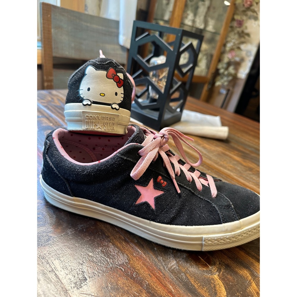 Converse One Star Hello Kitty Black Suede Sneakers 162938C Womens 11 Mens 9